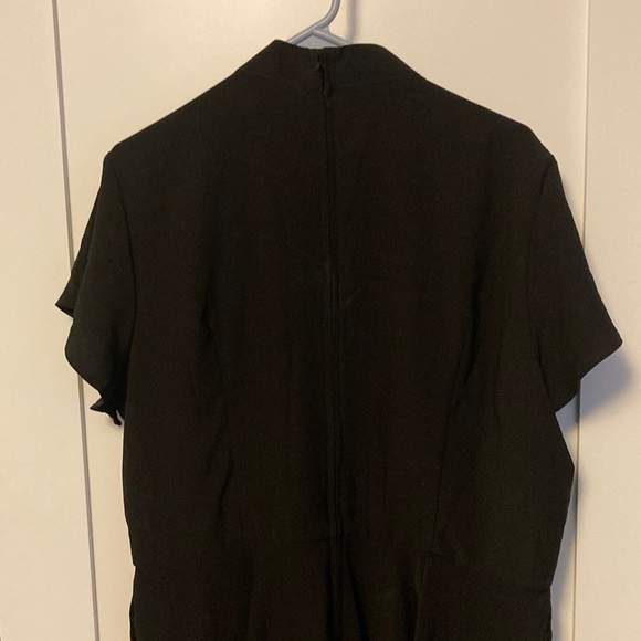 Unique Vintage Black Dress with Red Rose Detail - Picture 4 of 4